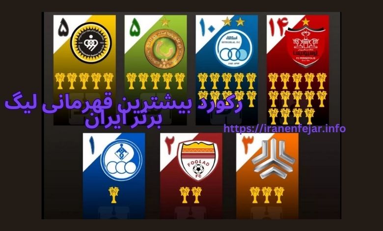 رکورد بیشترین قهرمانی لیگ برتر ایران