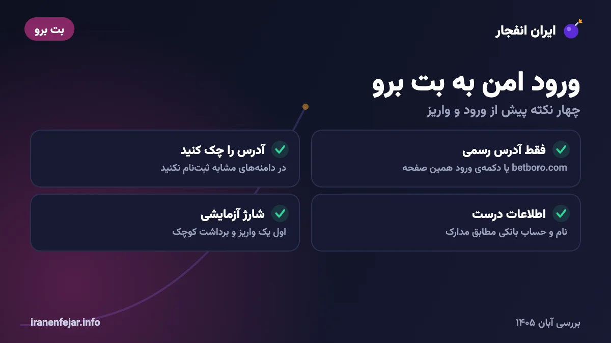 نکات ورود امن به سایت بت برو